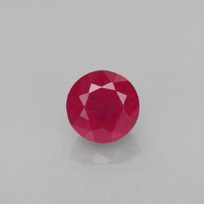 Rubi vermelho natural 1,25ct, corte redondo, VS-SI