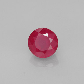 Rubi vermelho natural 1,25ct, corte redondo, VS-SI
