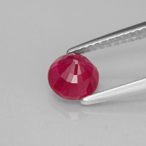 Rubi vermelho natural 1,25ct, corte redondo, VS-SI