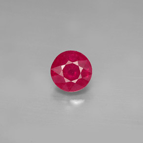 Rubi vermelho natural 1,27ct, corte redondo, SI