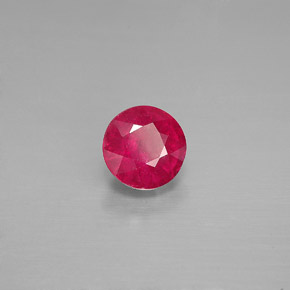 Rubi vermelho natural 1,27ct, corte redondo, SI