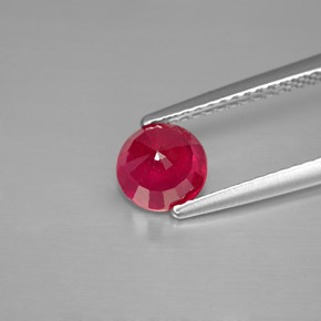 Rubi vermelho natural 1,27ct, corte redondo, SI