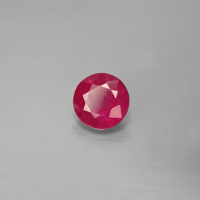 Rubi vermelho natural 1,10ct, corte redondo, SI