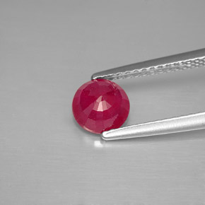 Rubi vermelho natural 1,10ct, corte redondo, SI