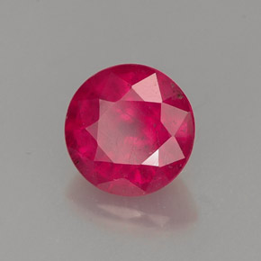 Rubi vermelho natural 1,16ct, corte redondo, SI