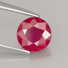 Rubi vermelho natural 1,13ct, corte redondo, SI