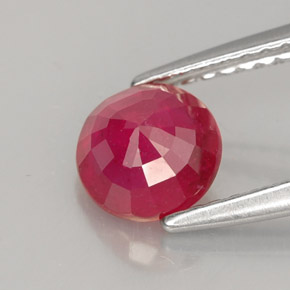 Rubi vermelho natural 1,13ct, corte redondo, SI
