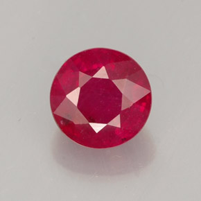 Rubi vermelho natural 1,42ct, corte redondo, SI