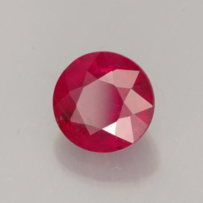 Rubi vermelho natural 1,42ct, corte redondo, SI