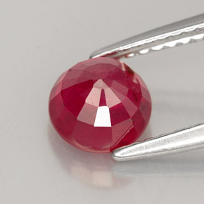 Rubi vermelho natural 1,42ct, corte redondo, SI