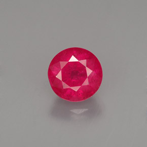 Rubi vermelho natural 1,28ct, corte redondo, SI