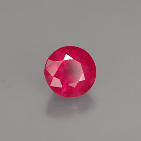 Rubi vermelho natural 1,28ct, corte redondo, SI