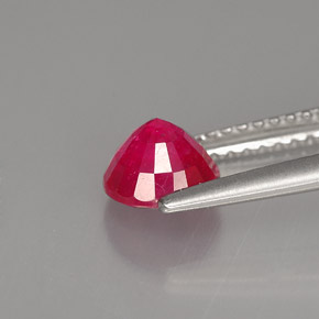 Rubi vermelho natural 1,28ct, corte redondo, SI