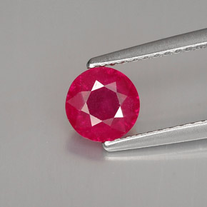 Rubi vermelho natural 1,00ct, corte redondo, SI