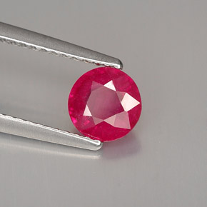 Rubi vermelho natural 1,00ct, corte redondo, SI