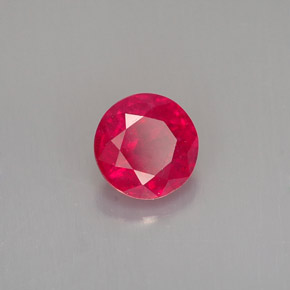 Rubi vermelho natural 1,12ct, corte redondo, SI