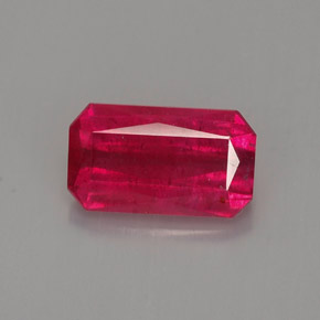 Rubi vermelho natural 1,52ct, corte esmeralda, VS-SI