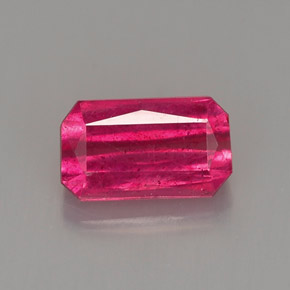 Rubi vermelho natural 1,13ct, corte esmeralda, VS-SI