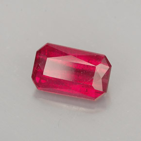 Rubi vermelho natural 1,61ct, corte esmeralda, SI