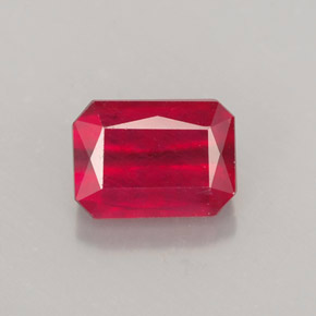 Rubi vermelho natural 1,82ct, corte esmeralda, SI