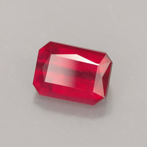Rubi vermelho natural 1,82ct, corte esmeralda, SI