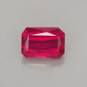 Rubi vermelho natural 1,68ct, corte esmeralda, SI