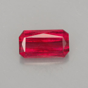 Rubi vermelho natural 1,54ct, corte esmeralda, SI