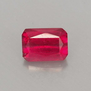 Rubi vermelho natural 0,96ct, corte esmeralda, SI