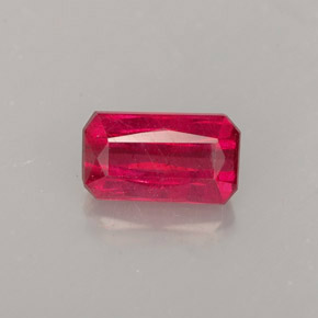 Rubi vermelho natural 1,14ct, corte esmeralda, SI