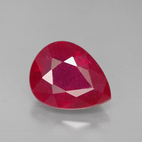 Rubi vermelho natural 3,46ct, formato de pêra, SI
