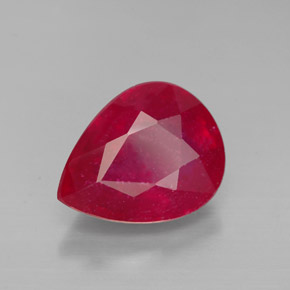 Rubi vermelho natural 3,46ct, formato de pêra, SI