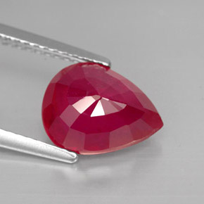 Rubi vermelho natural 3,46ct, formato de pêra, SI
