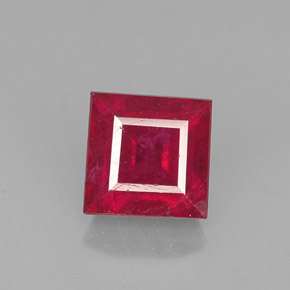 Rubi vermelho natural 1,83ct, quadrado, SI