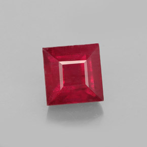 Rubi vermelho natural 2,07ct, quadrado, SI