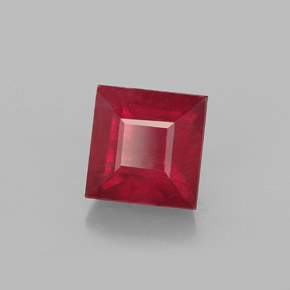 Rubi vermelho natural 2,07ct, quadrado, SI