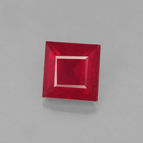 Rubi vermelho natural 1,45ct, quadrado, SI