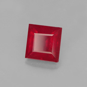Rubi vermelho natural 1,45ct, quadrado, SI