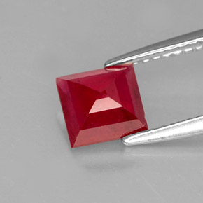 Rubi vermelho natural 1,45ct, quadrado, SI