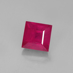Rubi vermelho natural 2,18ct, quadrado, SI
