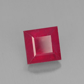 Rubi vermelho natural 1,73ct, quadrado, SI