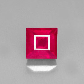Rubi vermelho natural 2,03ct, quadrado, SI