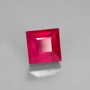 Rubi vermelho natural 2,03ct, quadrado, SI