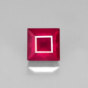 Rubi vermelho natural 1,92ct, quadrado, SI