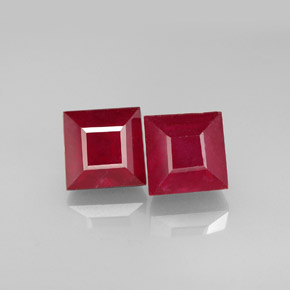 Pedras preciosas de rubi vermelho natural de  ct, quadrado, SI