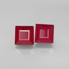 Pedras preciosas de rubi vermelho natural de  ct, quadrado, SI