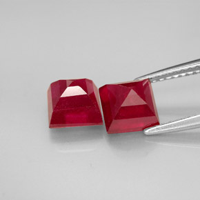 Pedras preciosas de rubi vermelho natural de  ct, quadrado, SI