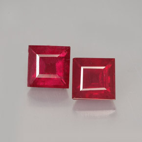 Pedras preciosas de rubi vermelho natural de  ct, quadrado, VS-SI