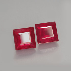 Pedras preciosas de rubi vermelho natural de  ct, quadrado, VS-SI
