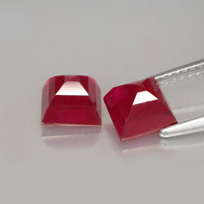 Pedras preciosas de rubi vermelho natural de  ct, quadrado, VS-SI