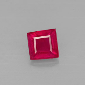 Rubi vermelho natural 0,83ct, quadrado, VS-SI